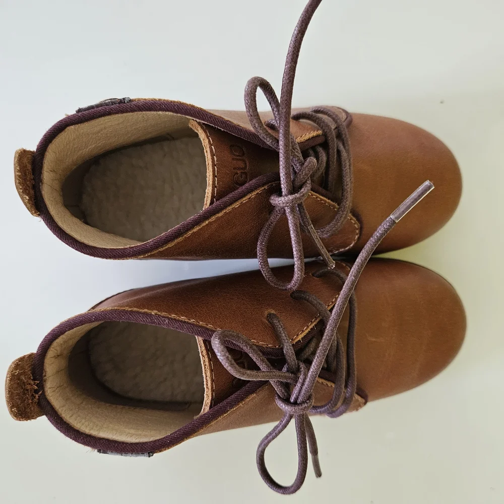 Made in France Brown Leather Unisex Boots NWT